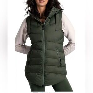 LOLE Transition Water Repellent Hooded Quilted Vest - Kombu Sz:Small $215